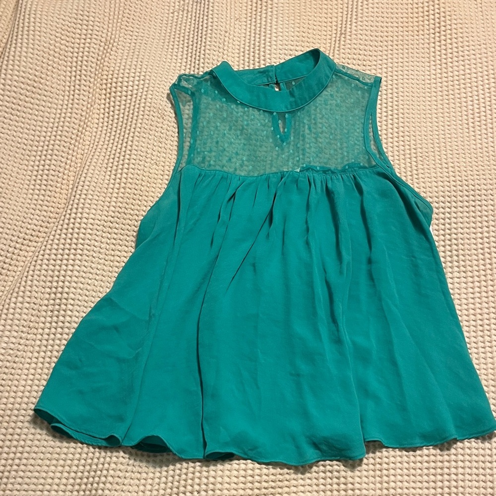 Sleeveless Teal Blouse